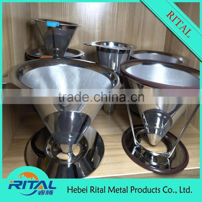 Coffee Filter Basket Pour Over Cone Dripper 4 Cup Size