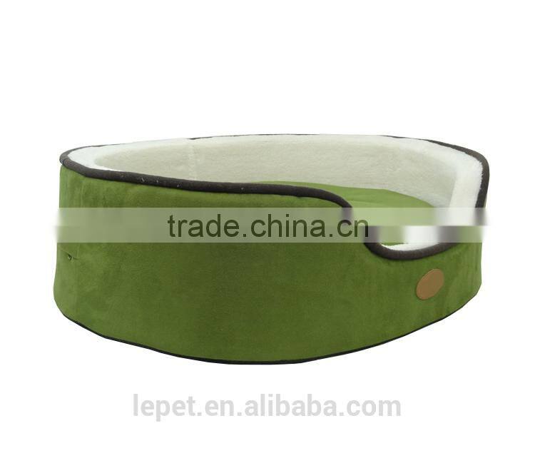 Oval Cuddler short plush OEM orthopedic dog bed