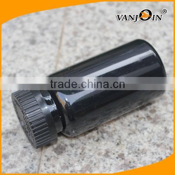 150cc Glossy Black Pill Bottles with Safty Caps