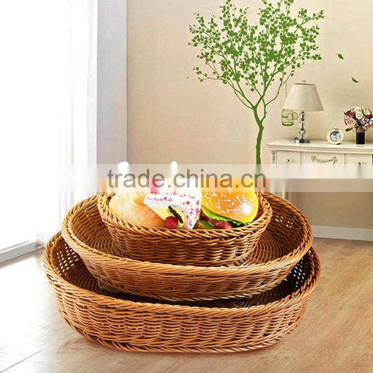Modern Style rattan wicker round shape bread baskets for home or store
