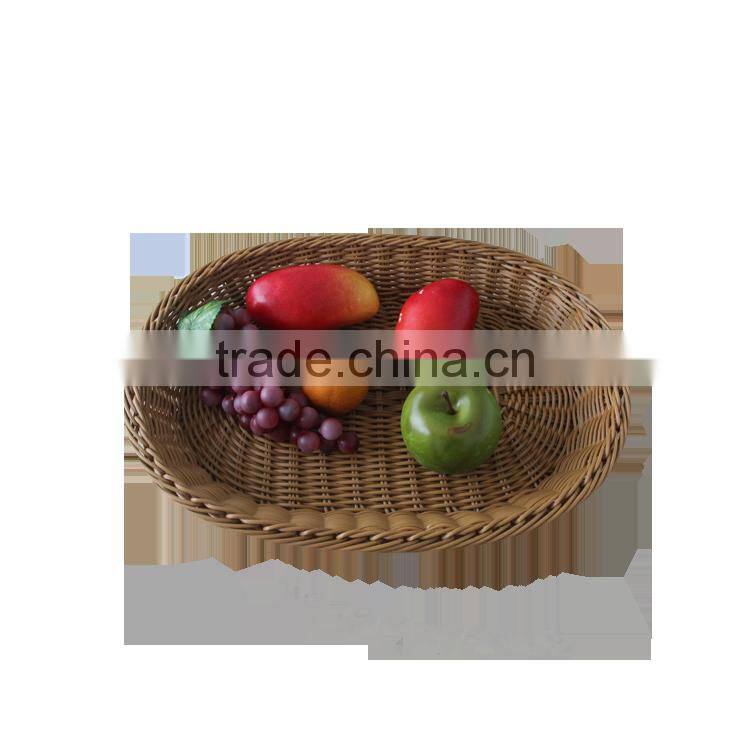 Excellent quality handcrafts cane woven oval fruit basket for display