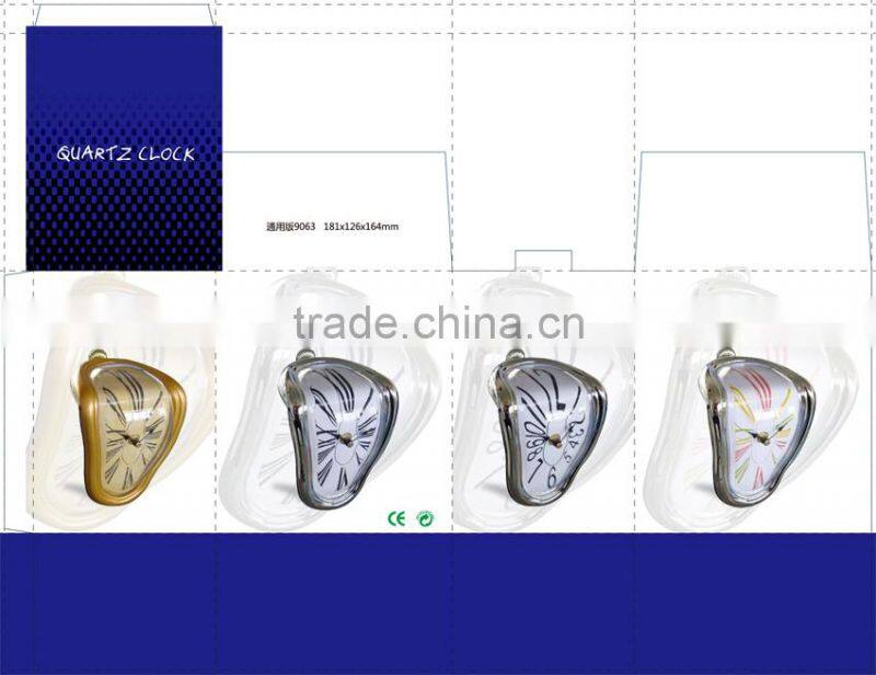 2015 the newest quartz clock melting clock novelty home decor clock art clock shelve clock melting shelf clock