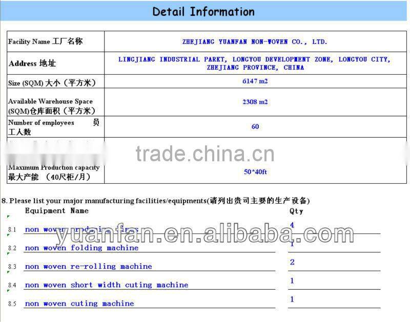 Yuanfan spunbond pp uv nonwoven agriculture fabric