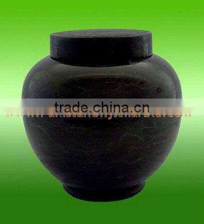 POLISHED MARBLE STONE/JET BLACK MARBLE URNS
