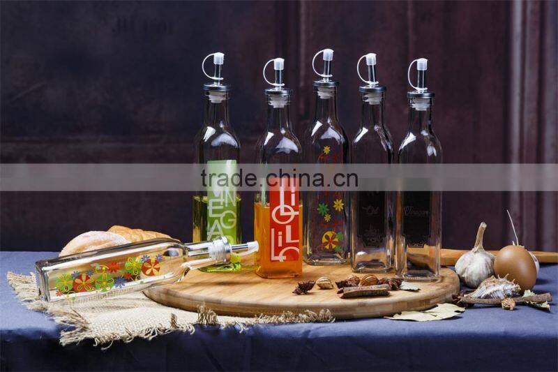 10.50Z clear glass oil bottle glass jar