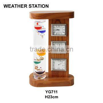 decorative wood base weather station