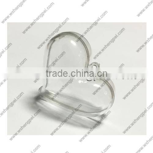 Cleverish portable cute transparent heart-shaped plastic storage jewelry wedding box kit