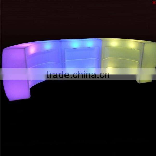 Colorful changing Plastic nightclub bar counter professional price for sale