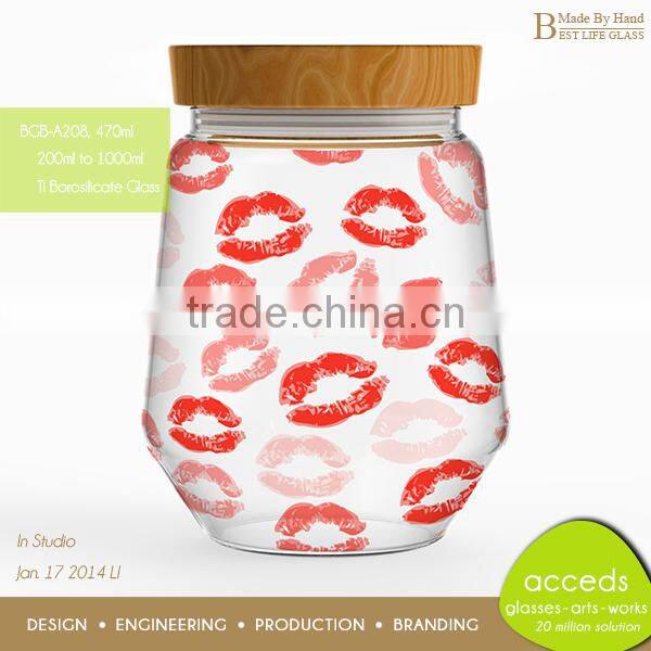 Handmade 10oz 300ml Airtight Glass Canister For Honey