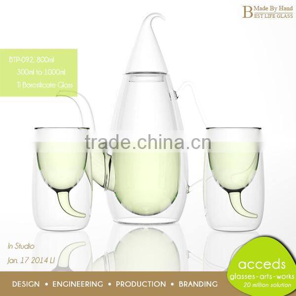 Lead-Free Ti-Borosilicate Glass High Quality Hand Blown Tea Pots For Life