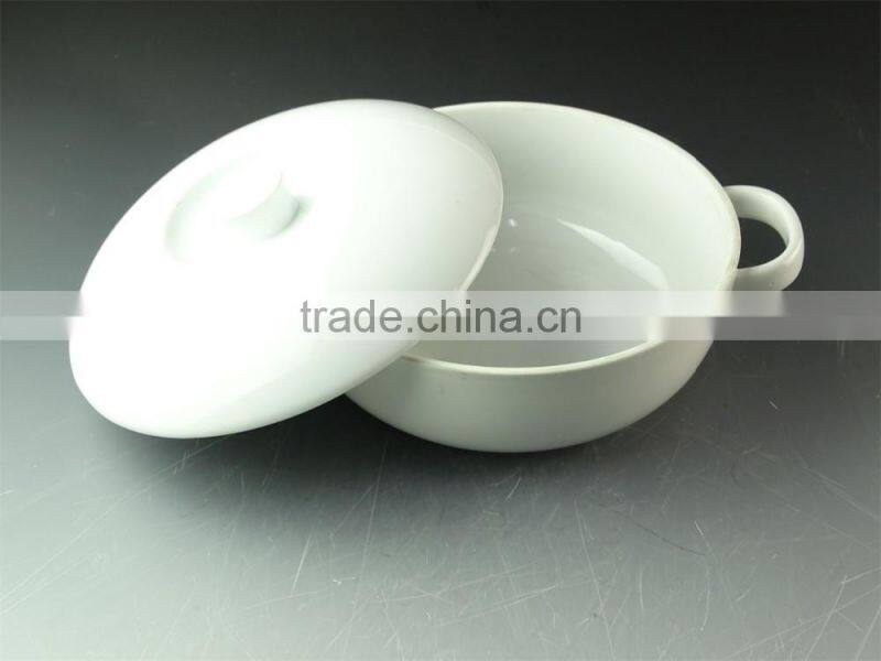 Cheap Hot sale white porcelain soup tureen with ceramics lid