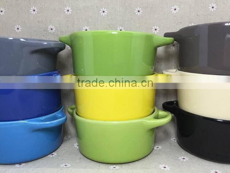 Stocked ceramic Soup pot Milk Pot bakeware bowl with handle
