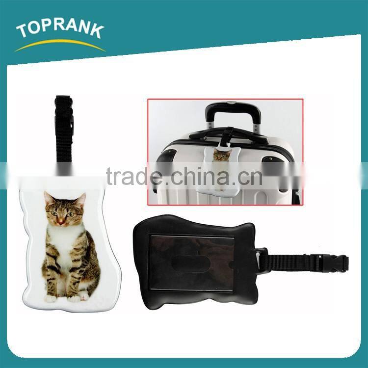 Toprank Custom Made Shaped Cute Cartoon Animal PVC Luggage Tag Portable Secure Travel Luggage Tag