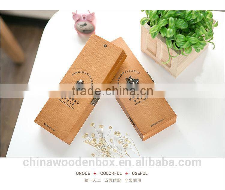 Small customized design wooden pencil box with logo