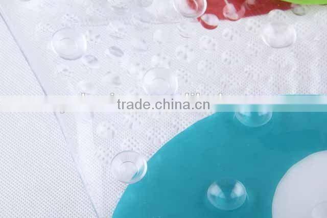 Transparent circular PVC anti slip bath mat with animal patterns/bathroom mat