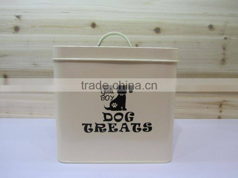 Metal pet food container/galvanized dog food storage bin/household canister with spoon