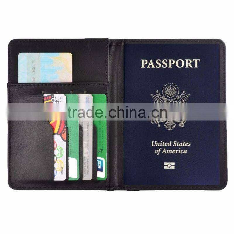 Wholesale custom high quality leather travel rfid passport holder