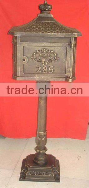Euro Style cast iron aluminum post mailbox
