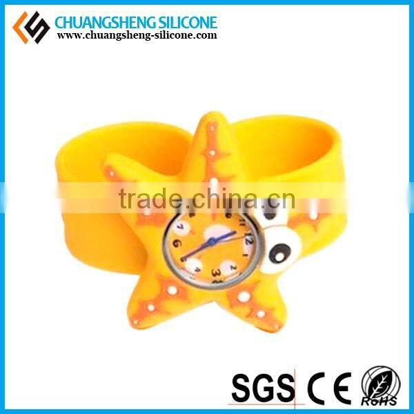 Silicone slap watch band