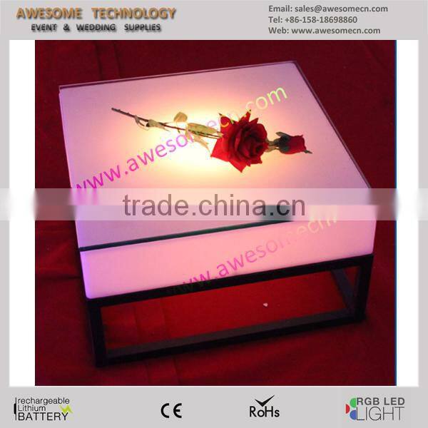 stainless steel frame led illuminated coffee table wholesale