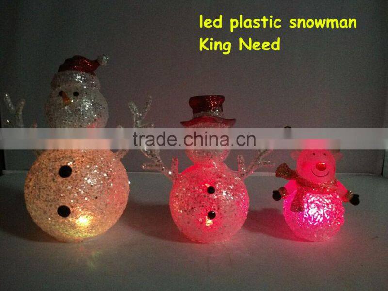 craft plastic LED lighting lovely christmas snowman deer decorations