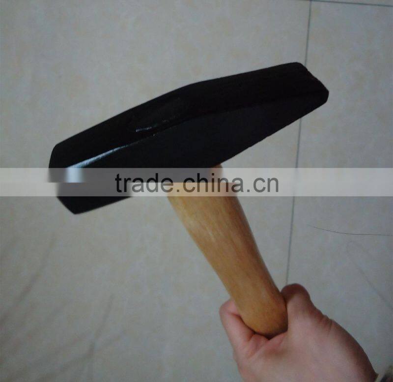 Cast Iron material German Type Machinist Hammer with wooden handle