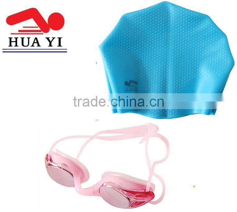 Popular design swimming caps and glasses