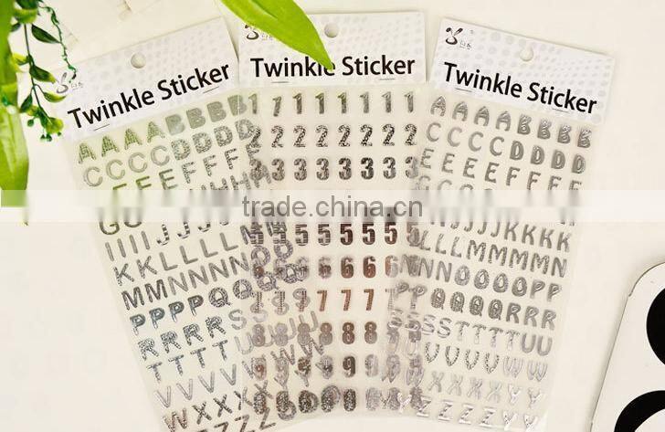 wholesale customized adhesive craft colorful elegant vinyl alphabet stickers