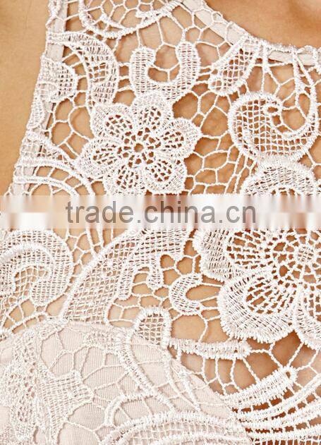 2014 new fashion white sexy see though Lace Jumpsuit with elegant long chiffon pants