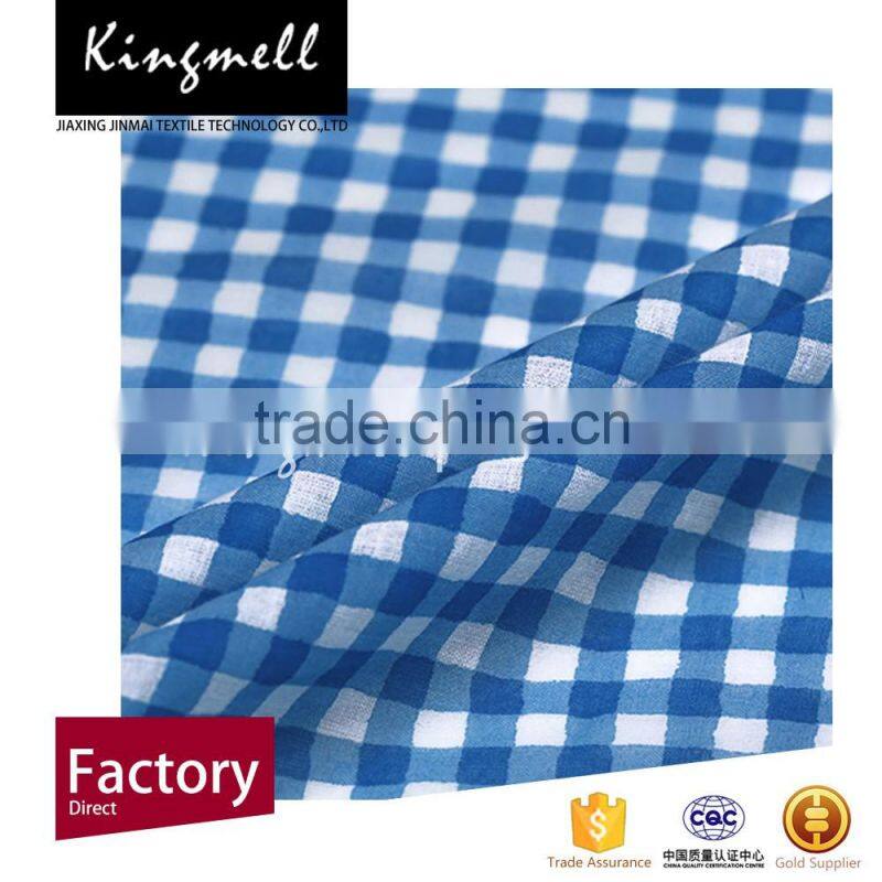 Customized combed cotton plaid fabric for lady garment