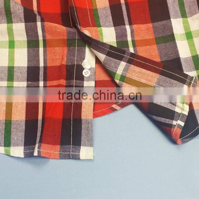 Stock Mens Checkered Yarn Dyed Dress Shirts