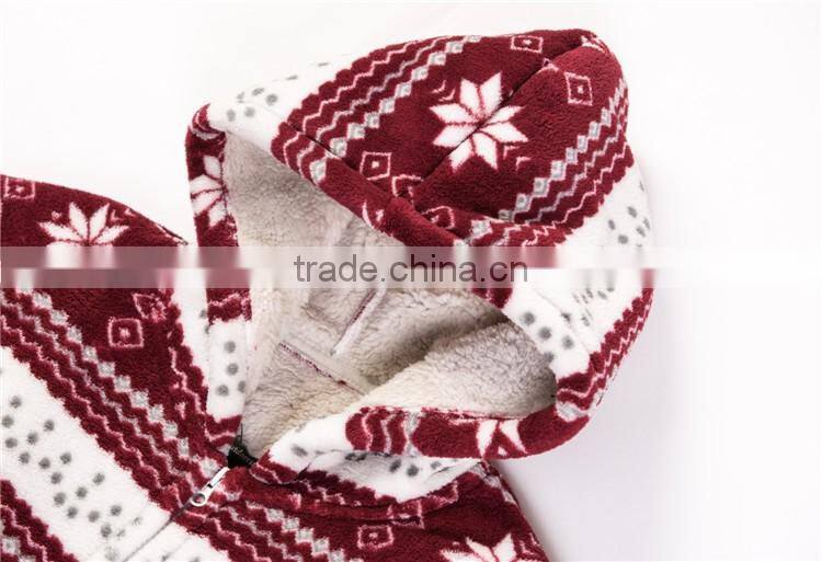 wholesale printed pullover polyester Polar fleece women hoodies