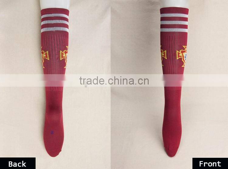 Latest design Polyester Football Socks / Custom logo soccer socks