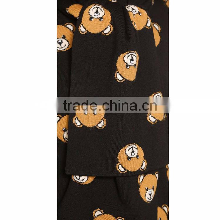 HAODUOYI Women Winter Teddy Bear Pattern Knit Warm Scarf for Wholesale
