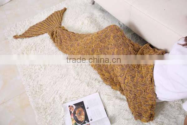 Custom Acrylic Knitting Adult Mermaid Tail Blanket Pattern