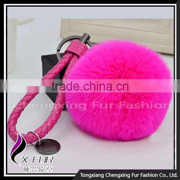 CX-R-24 Genuine Rex Rabbit Fur Mobile Phone Decoration Key Chain