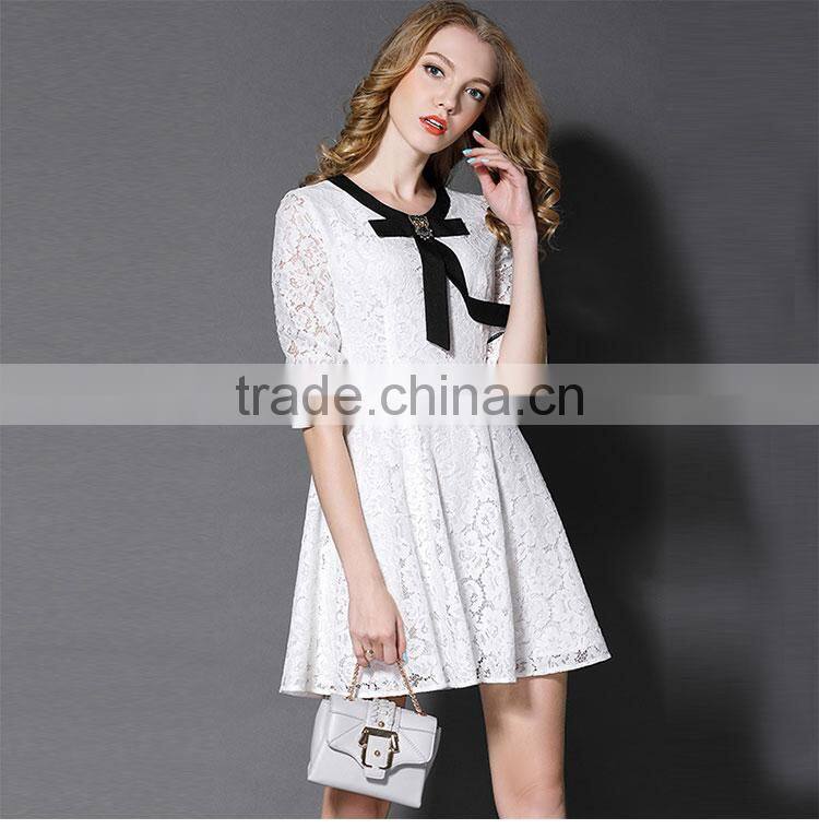 Maxnegio new product wholesale girls cute slim white lace dress