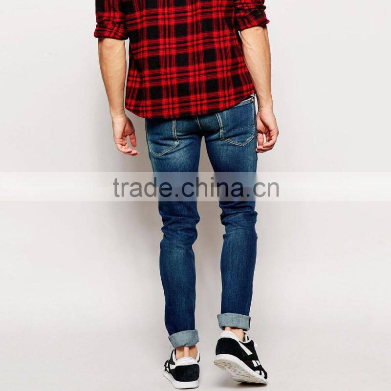 washed skinny style men latest design denim jeans pants