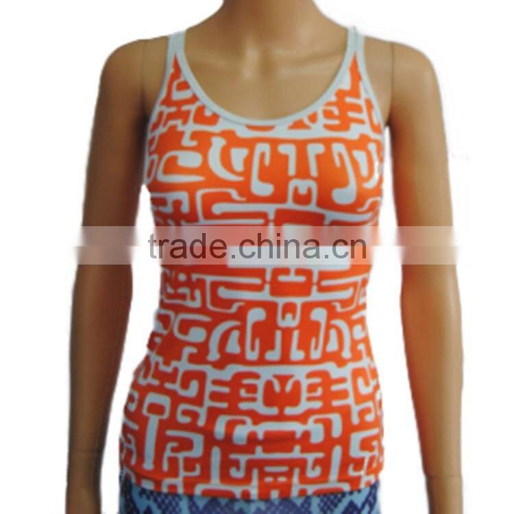 Custom Made Yoga Tops O Neck Printed Comfortable Ladies Yoga Top