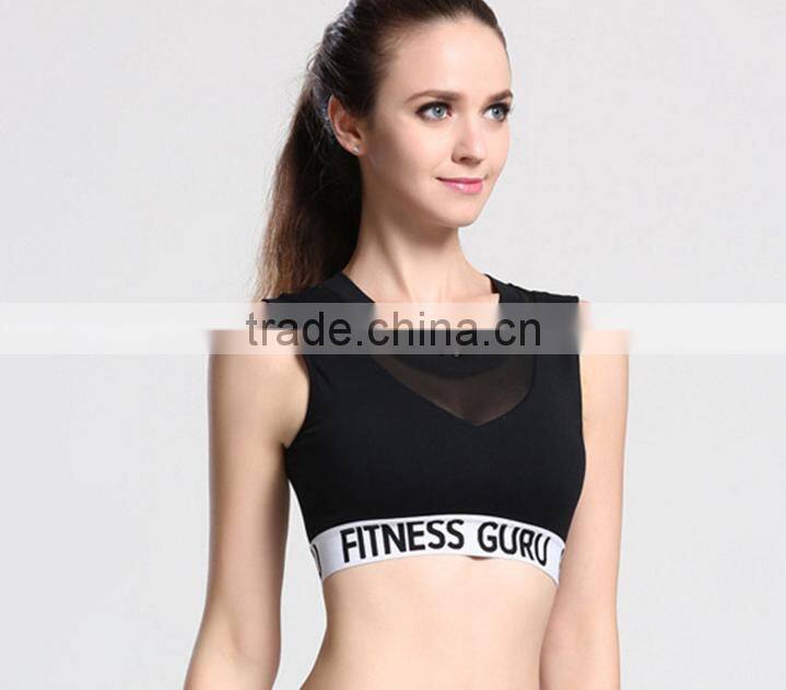 2017 New OEM Customized Your Own Brand Logo Elastic Band Lace Bralettes 95%Cotton 5%Spandex Sexy Sport Bikini Bra Crop Top