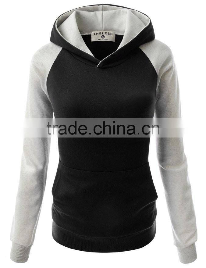 2017 High Quality OEM Designer Autumn Clothes Plain Dyed Blank PulloverJersey Lady Hoody