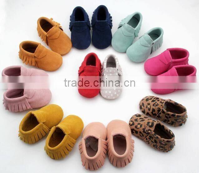 Tie popular cheap high quality baby leather shoes