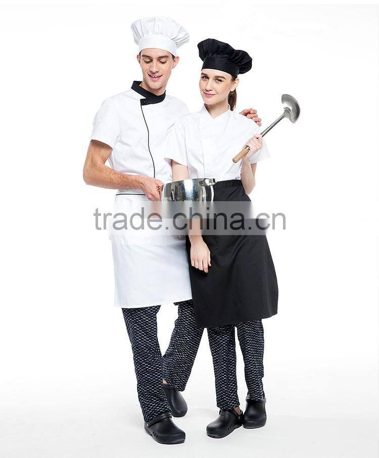 Juqian Traditional Fit white Short Sleeve Chef Coat Uniform/Knotted Cloth Buttons 100% Cotton Cook Uniform
