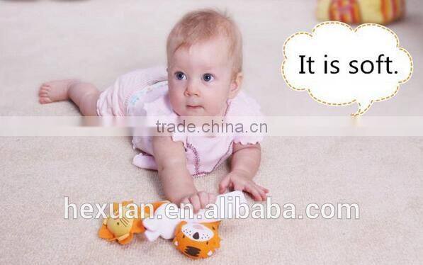 Soft Baby Kid Toy Ring Bell BB Baby Plush Rattle Squeaker Early Educational Doll Rod 0M+ Cute Cartoon Animal Musical Plush Toy