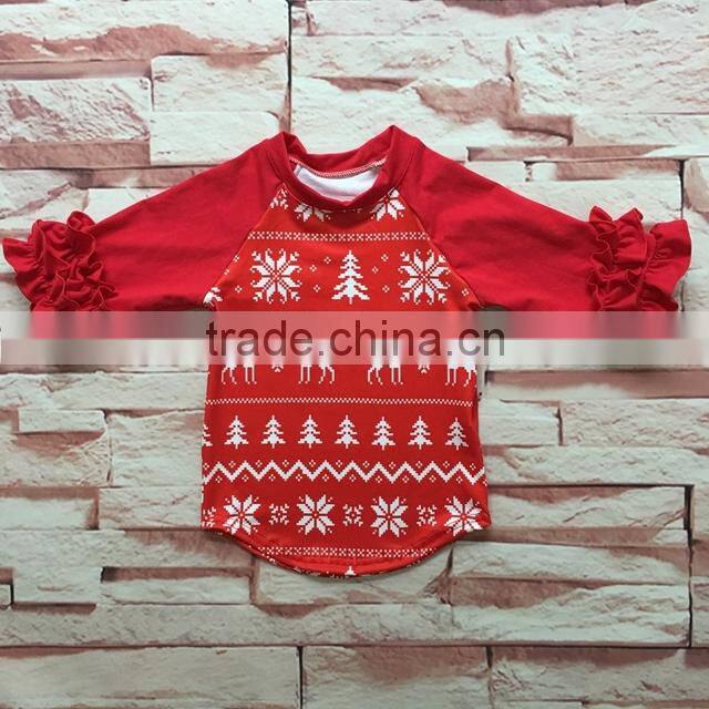 Christma girl's fashion new T-shirt bulk clothing for sale girls top clothing brands