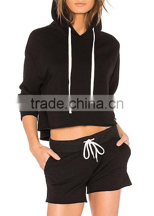 2017 OEM apparel womens tracksuit with hood sexy slim fit tracksuit women sport sets