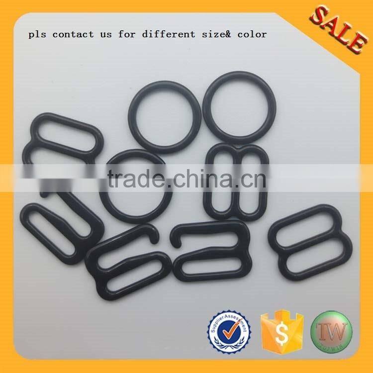 Fashion design gunmetal metal elastic adjustable hook bra strap buckle