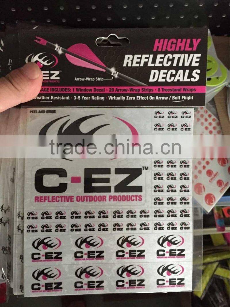 EN13356 flash glow in the dark helmet reflective safety sticker