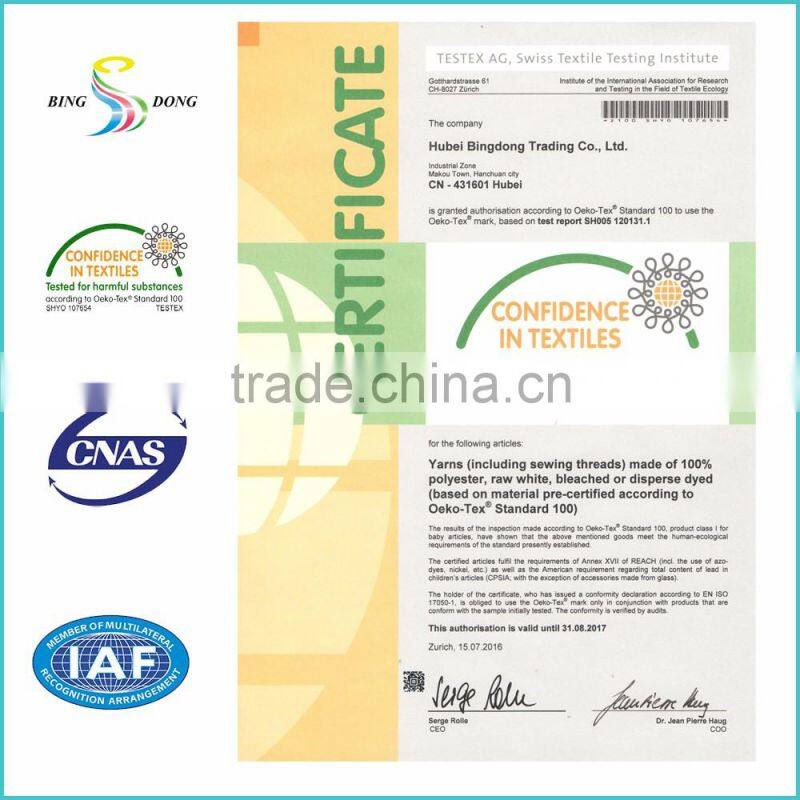 High Quality 100% cheapest fiber sinopec yizheng ring spun polyester yarn