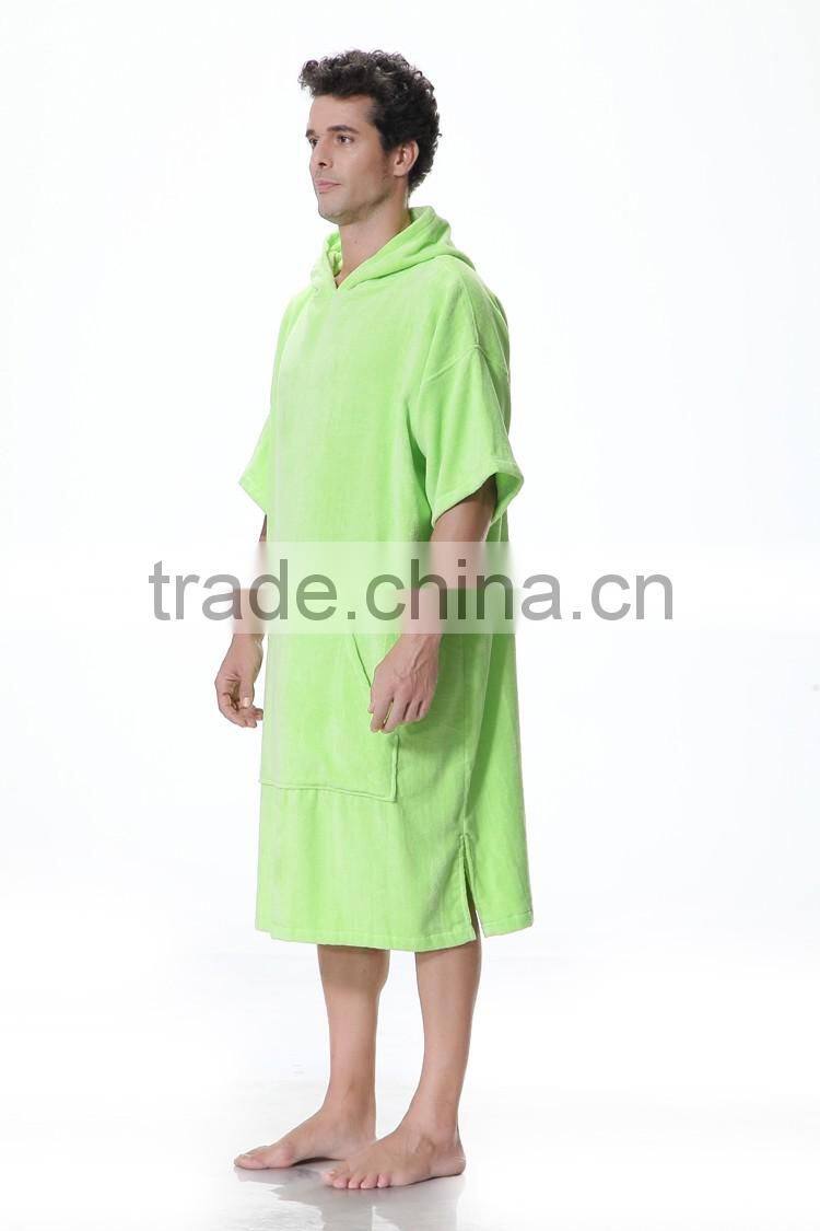 Wholesale unisex cotton terry green poncho